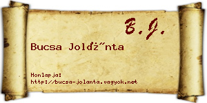 Bucsa Jolánta névjegykártya